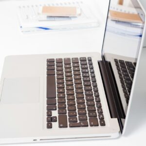 Open laptop on desk
